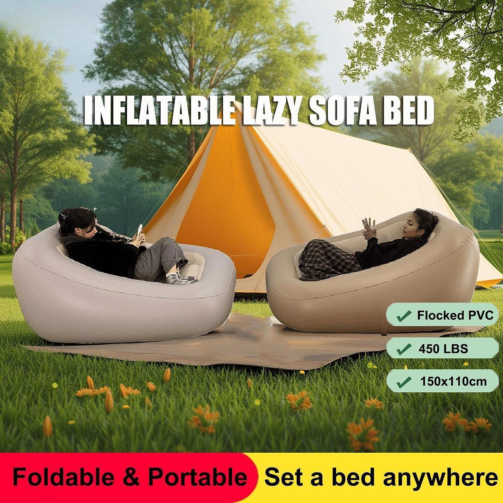 Bed Outdoor Camping - أريكة قابلة للنفخ وكرسي قابل للطي