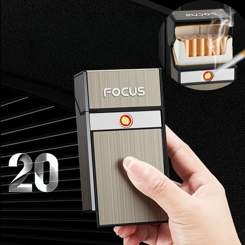 Outdoor Windproof Lighter - ولاعة سجائر جديدة بمنفذ USB، مقاومة