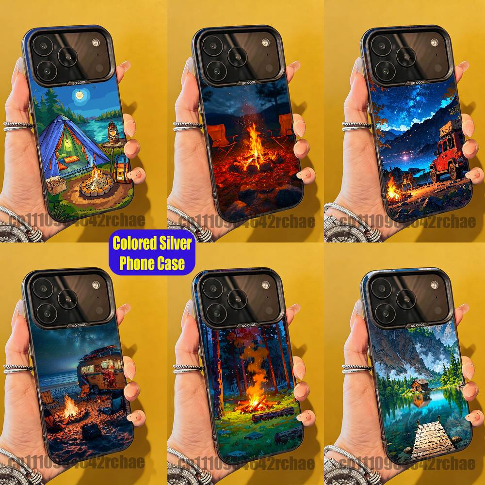 Outdoor Camping Wallpaper - غطاء هاتف بتصميم نار المخيمات للتخييم