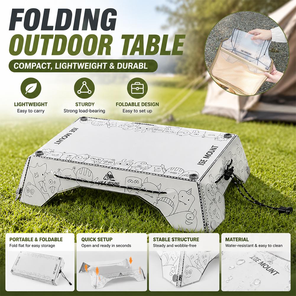 Outdoor Camping Table With Storage - طاولة تخييم محمولة متعددة الطيات من