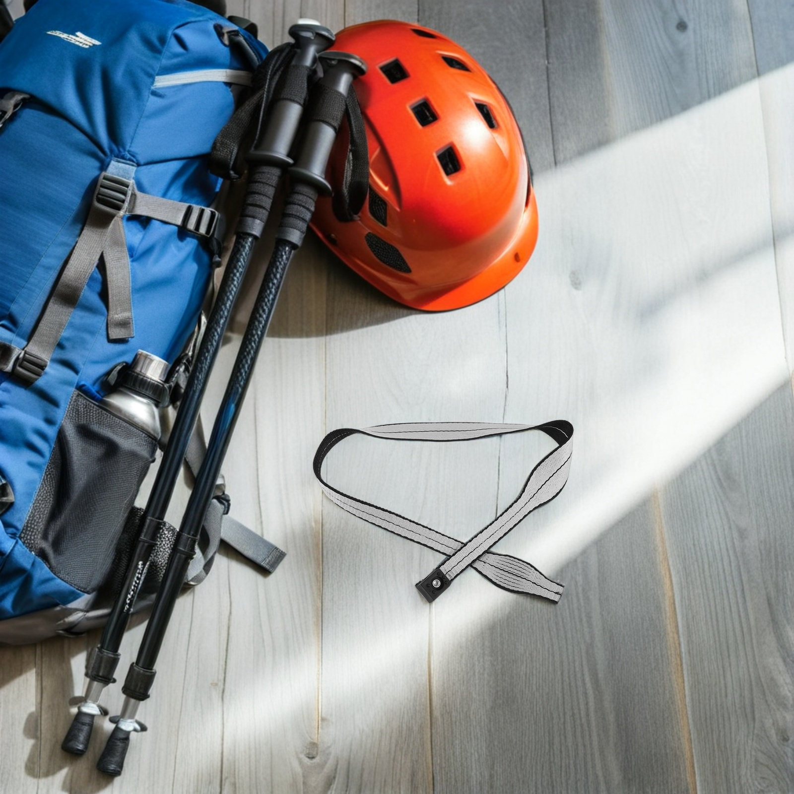 Trekking Poles - قطعتان من حبل المعصم الأسود المضاد