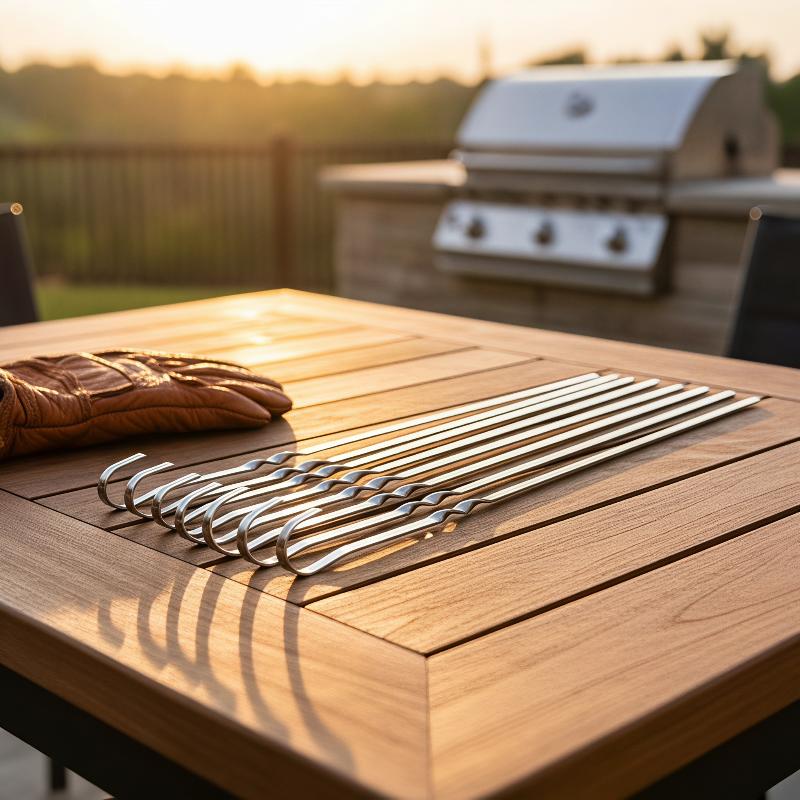 Outdoor Camping Kitchen - أسياخ شواء من الفولاذ المقاوم للصدأ