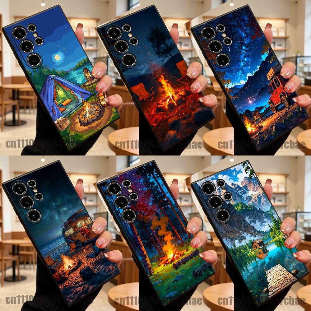 Outdoor Camping Wallpaper - غطاء هاتف سيليكون بتصميم نار المخيمات
