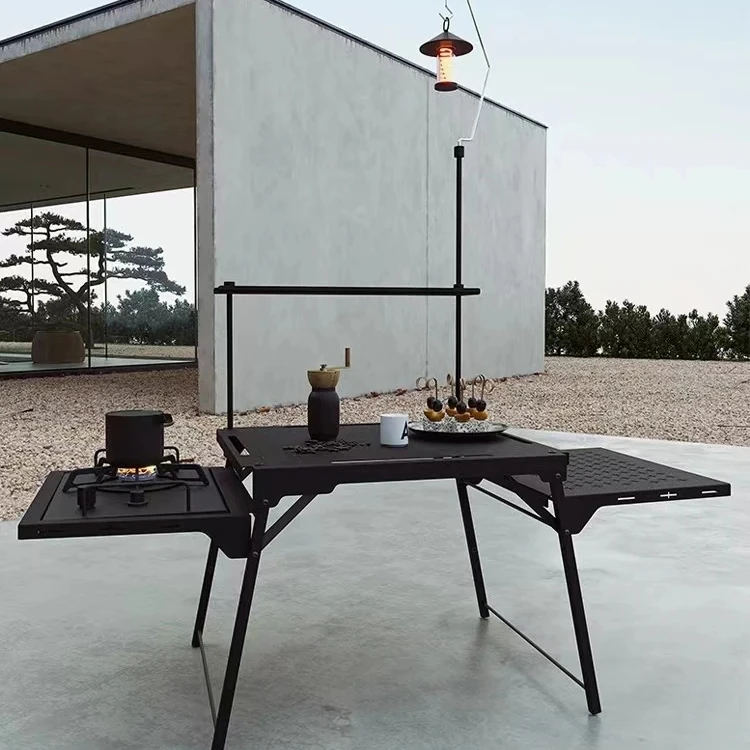 Outdoor Camping Warehouse - طاولة مطبخ محمولة من الألومنيوم للتخييم
