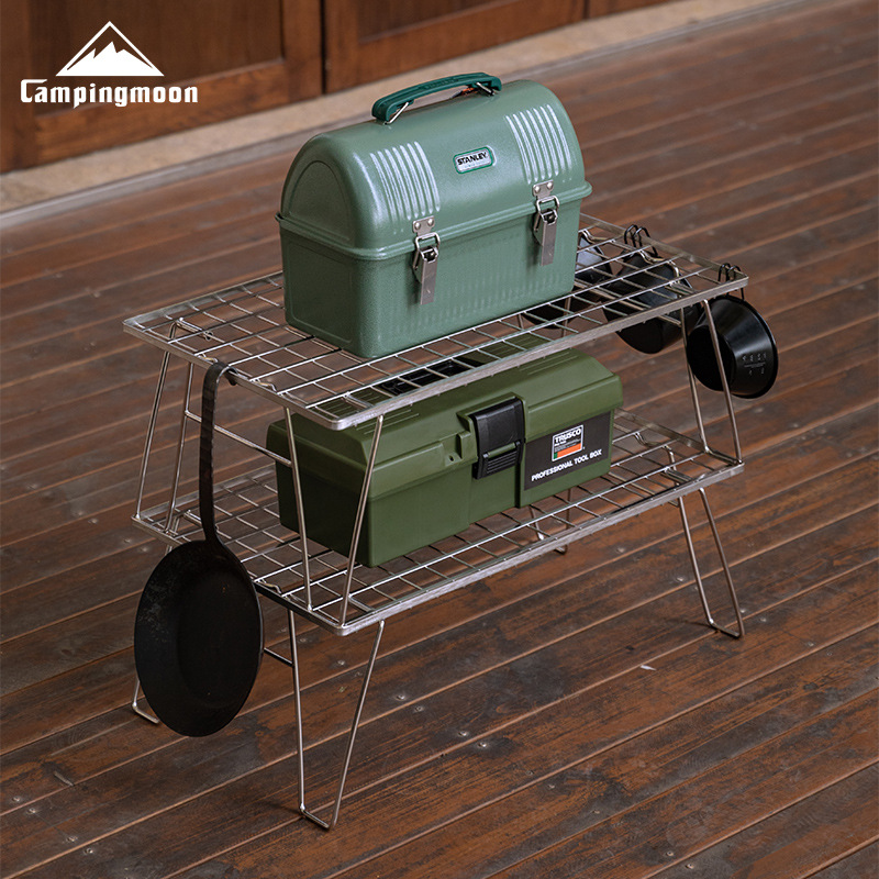 Outdoor Camping Table With Storage - طاولة تخزين خفيفة الوزن من الفولاذ