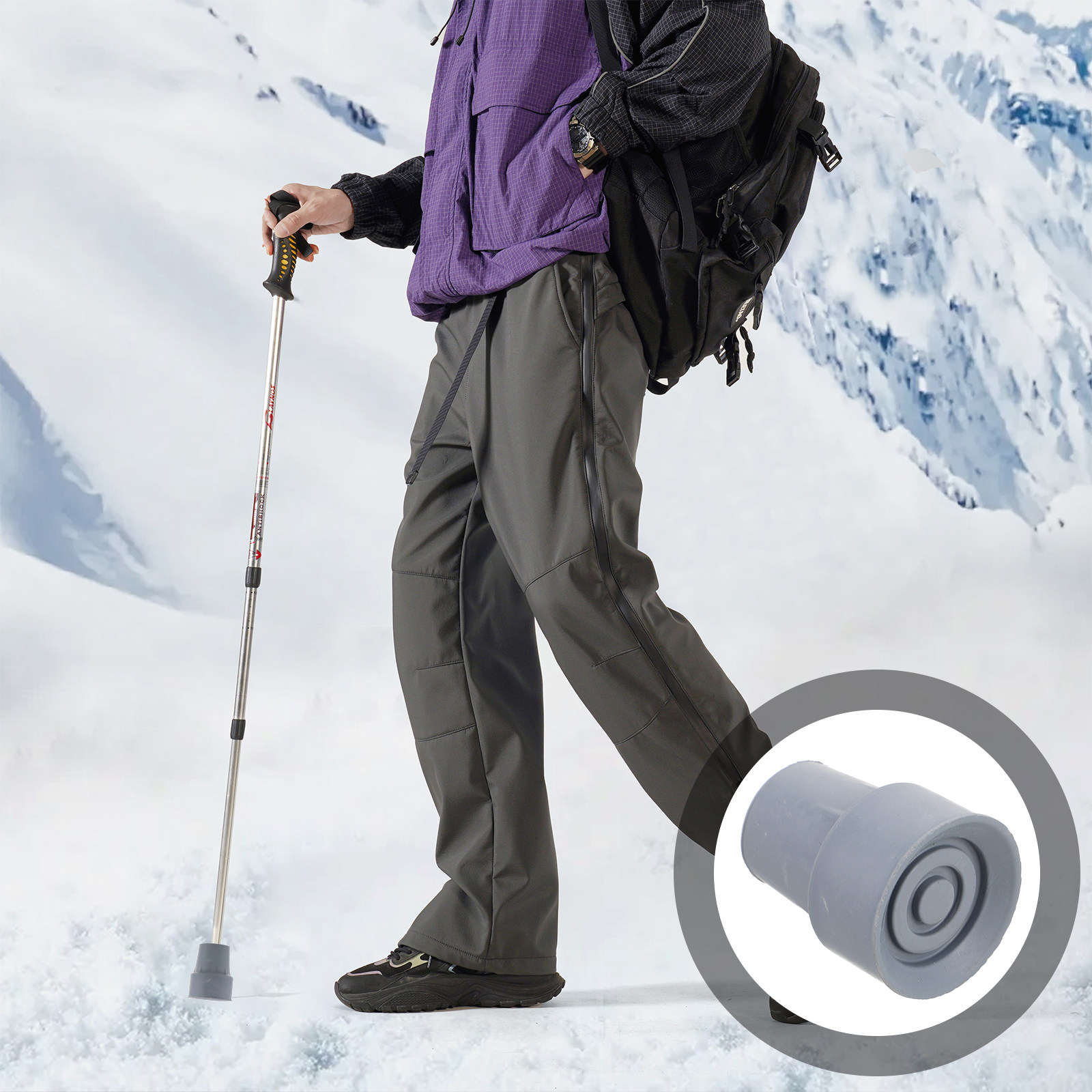 Trekking Poles - رؤوس مطاطية بديلة مضادة للانزلاق لعصي