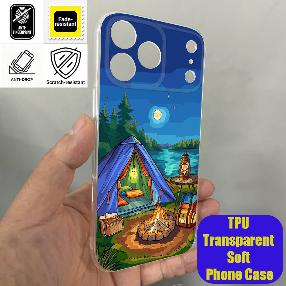 غطاء هاتف بتصميم نار المخيمات  - مراجعة Outdoor Camping Wallpaper وسعره