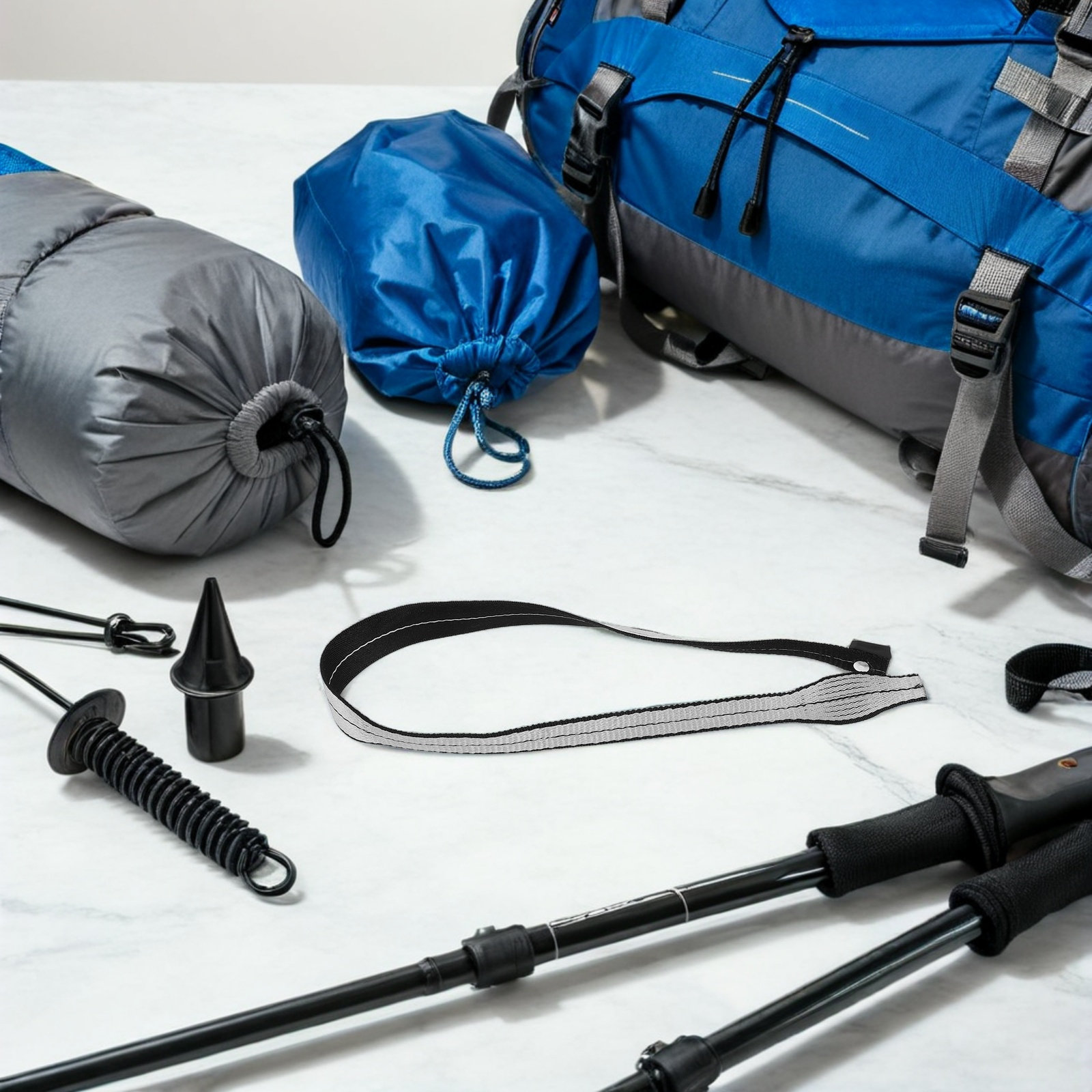 قطعتان من حبل المعصم الأسود ال - مراجعة Trekking Poles وسعره