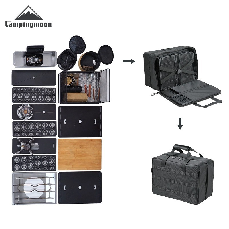 حقيبة تخزين كبيرة السعة من CAM - مراجعة Outdoor Camping Table With Storage وسعره