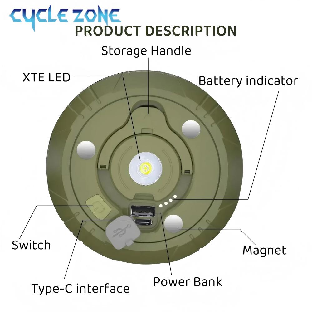 LED مصباح التخييم مع بكرة قطاع - مراجعة Outdoor Camping Zone وسعره