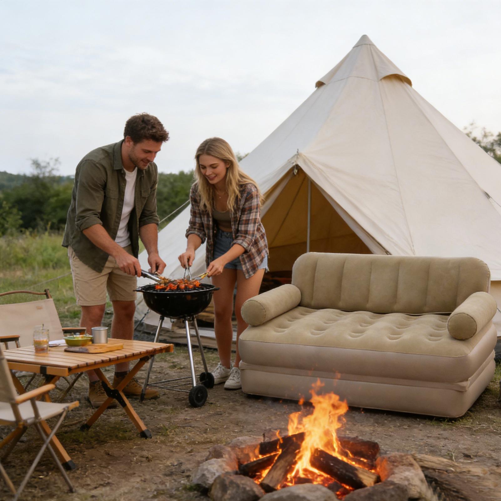 أريكة هوائية قابلة للنفخ مع مض - مراجعة Bed Outdoor Camping وسعره