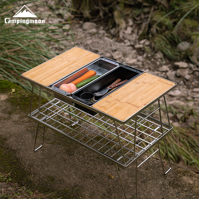 BKCK-11 304 صندوق أدوات مائدة  - مراجعة Outdoor Camping Table With Storage وسعره