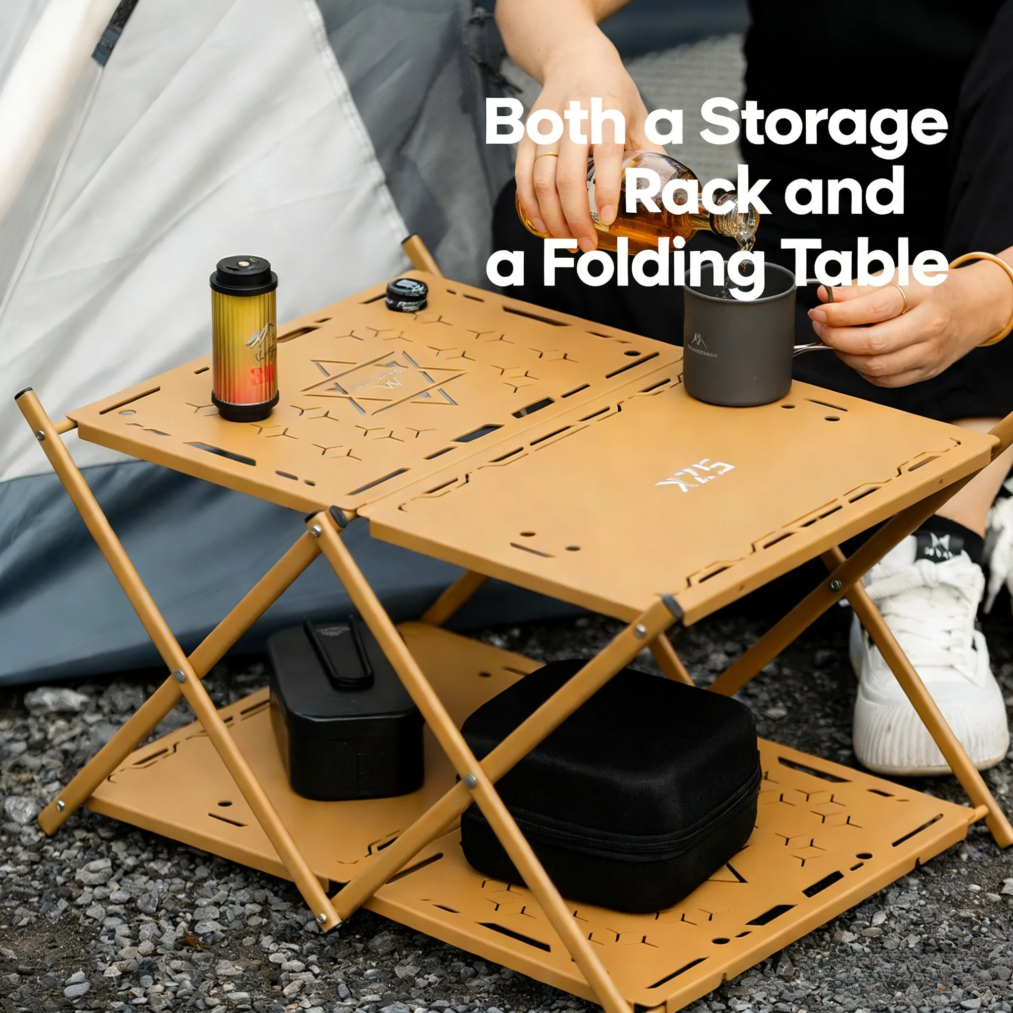 رف تخزين خارجي ثلاثي الطبقات م - مراجعة Outdoor Camping Table With Storage وسعره