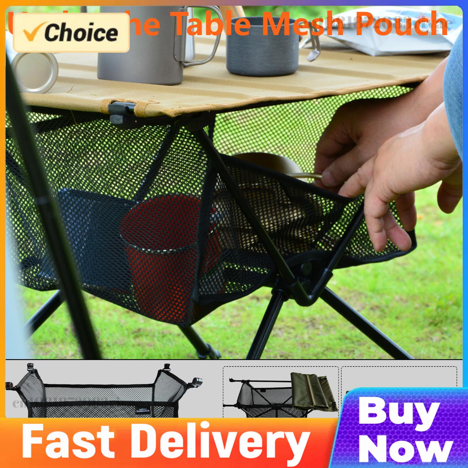 حقيبة شبكية قابلة للطي تحت الط - مراجعة Outdoor Camping Table With Storage وسعره